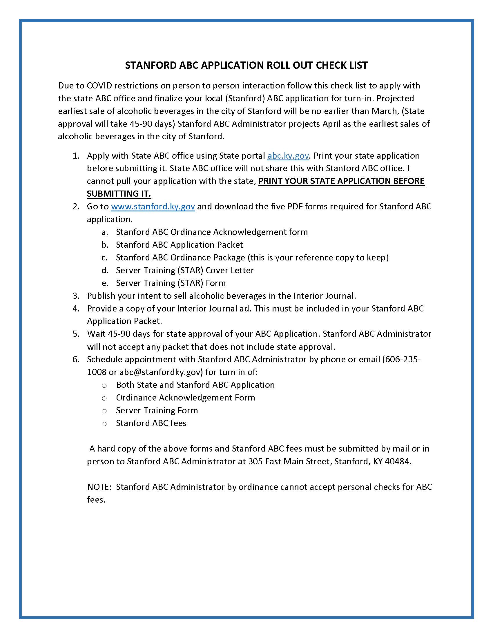 Alcoholic Beverage Control Department Stanford